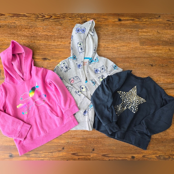 Cat & Jack Kids Hoodie and Sweatshirt Set - Pink, Gray, and Black - Picture 1 of 9